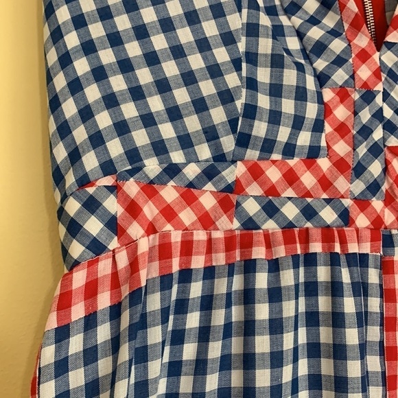 Vintage Beautiful Gingham Check Patchwork Maxi Handmade Sleeveless Maxi Dress S - Picture 7 of 17